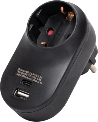 Enchufe Conversion Aleman 16A Negro