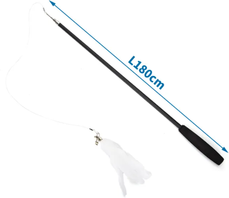 Juguete Palo Negro Retractil para Gatos