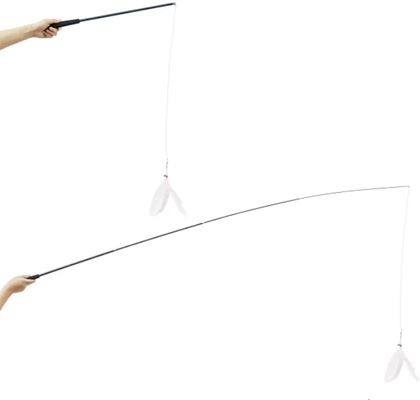 Juguete Palo Negro Retractil para Gatos