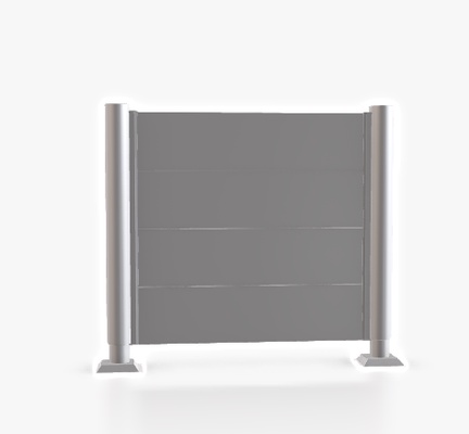 Pantalla Privacidad 180x180 Plata Metalica