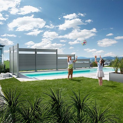 Pantalla Privacidad 180x180 Plata Metalica