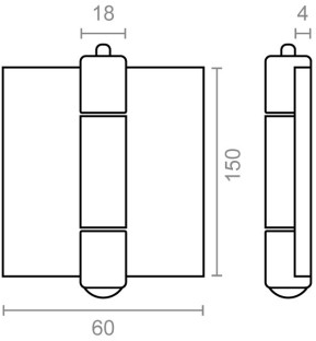 Bisagra Libro 697 150x60mm PU
