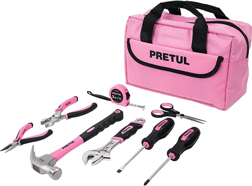 Juego de Herramientas Rosa Pretul (8 Piezas) .Compacto, Pr�ctico y el Regalo Ideal
