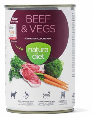 Lata Perro Natura Diet Beef & Vegs 400g