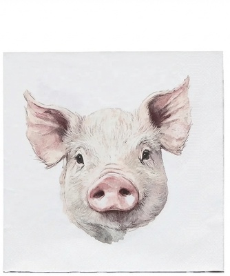 Servilletas Papel Cerdo 33x33 cm 20uds