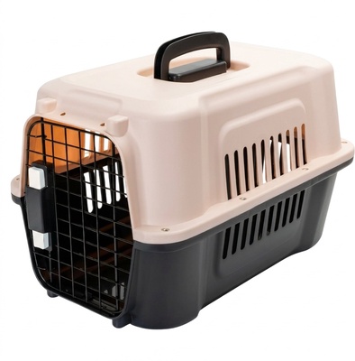 Transportin Avion Perros y Gatos Rosa/Negro Hasta 10kg