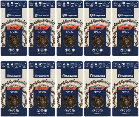 Pack 10 cadenas motosierra Husqvarna X-CUT SP33G 72 eslabones .325 1,3 mm