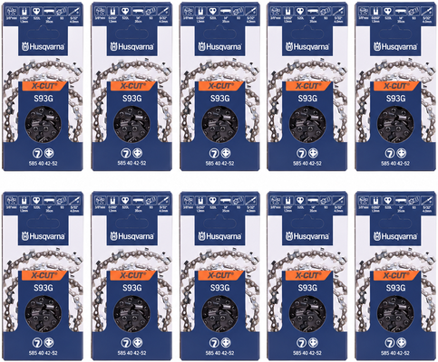 Pack 10 cadenas de motosierra Husqvarna X-CUT S93G 52 eslabones � 3/8 mini � 1,3 mm